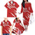 Custom Rugby Japan Family Matching Off The Shoulder Long Sleeve Dress and Hawaiian Shirt The Champion Brave Blossoms Red Color - Wonder Print Shop