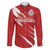 Custom Rugby Japan Family Matching Off The Shoulder Long Sleeve Dress and Hawaiian Shirt The Champion Brave Blossoms Red Color - Wonder Print Shop