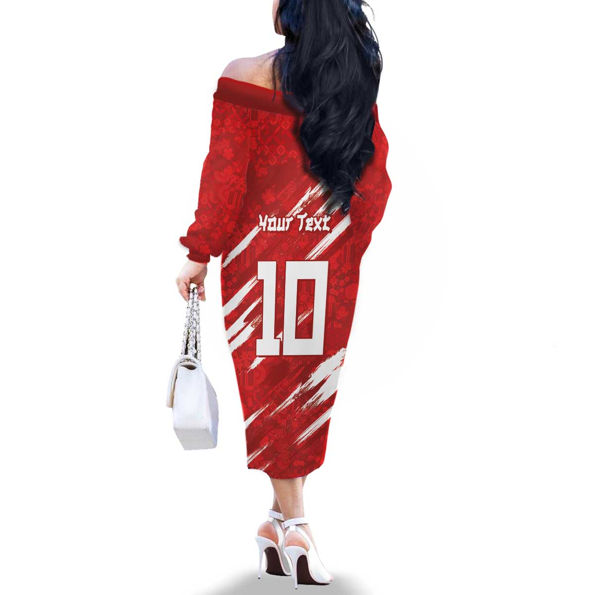 Custom Rugby Japan Family Matching Off The Shoulder Long Sleeve Dress and Hawaiian Shirt The Champion Brave Blossoms Red Color - Wonder Print Shop