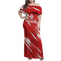 Custom Rugby Japan Family Matching Off Shoulder Maxi Dress and Hawaiian Shirt The Champion Brave Blossoms Red Color - Wonder Print Shop