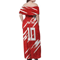 Custom Rugby Japan Family Matching Off Shoulder Maxi Dress and Hawaiian Shirt The Champion Brave Blossoms Red Color - Wonder Print Shop