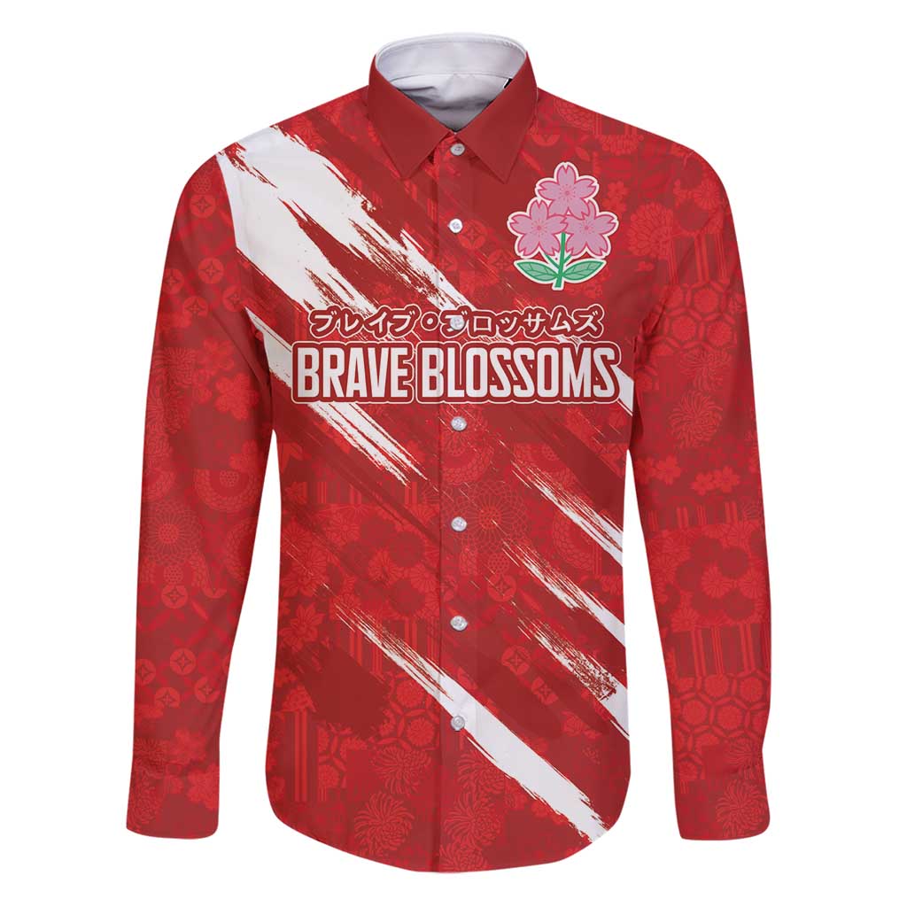 Custom Rugby Japan Family Matching Puletasi and Hawaiian Shirt The Champion Brave Blossoms Red Color - Wonder Print Shop