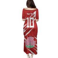 Custom Rugby Japan Family Matching Puletasi and Hawaiian Shirt The Champion Brave Blossoms Red Color - Wonder Print Shop