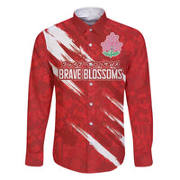 Custom Rugby Japan Family Matching Short Sleeve Bodycon Dress and Hawaiian Shirt The Champion Brave Blossoms Red Color - Wonder Print Shop