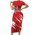 Custom Rugby Japan Family Matching Short Sleeve Bodycon Dress and Hawaiian Shirt The Champion Brave Blossoms Red Color - Wonder Print Shop