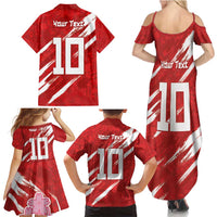 Custom Rugby Japan Family Matching Summer Maxi Dress and Hawaiian Shirt The Champion Brave Blossoms Red Color - Wonder Print Shop