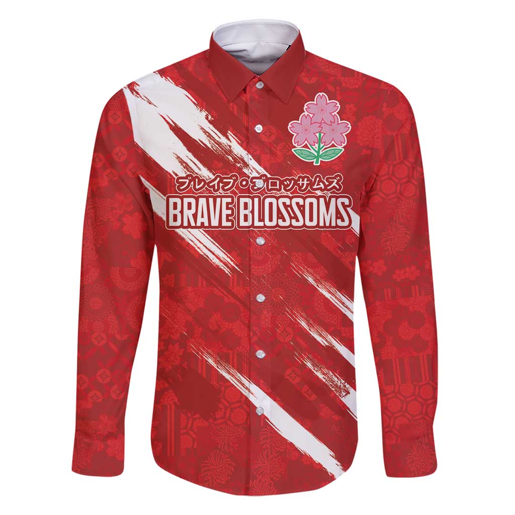 Custom Rugby Japan Family Matching Tank Maxi Dress and Hawaiian Shirt The Champion Brave Blossoms Red Color - Wonder Print Shop