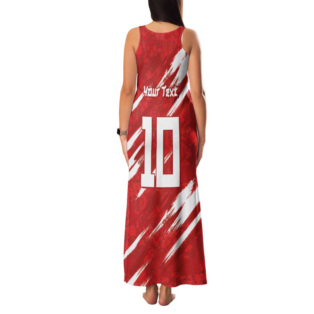 Custom Rugby Japan Family Matching Tank Maxi Dress and Hawaiian Shirt The Champion Brave Blossoms Red Color - Wonder Print Shop