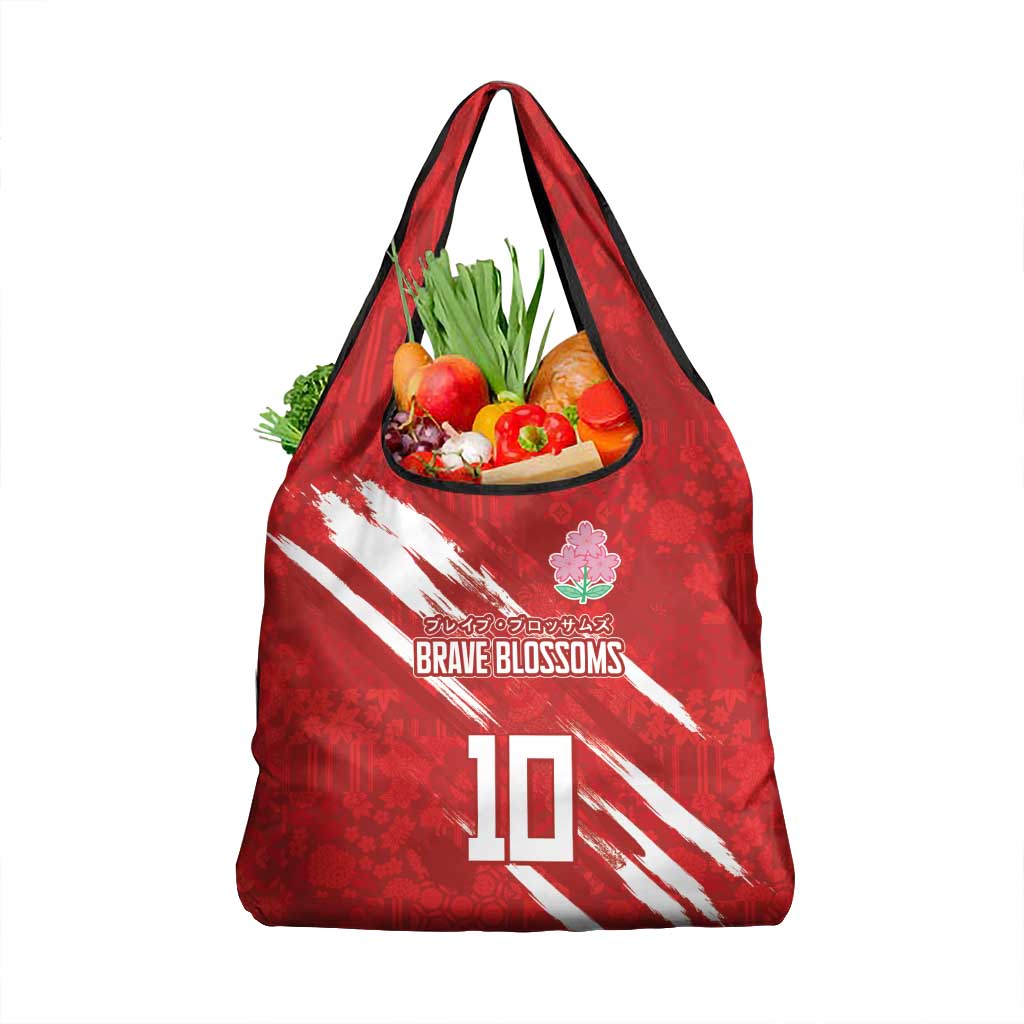 Custom Rugby Japan Grocery Bag The Champion Brave Blossoms Red Color - Wonder Print Shop
