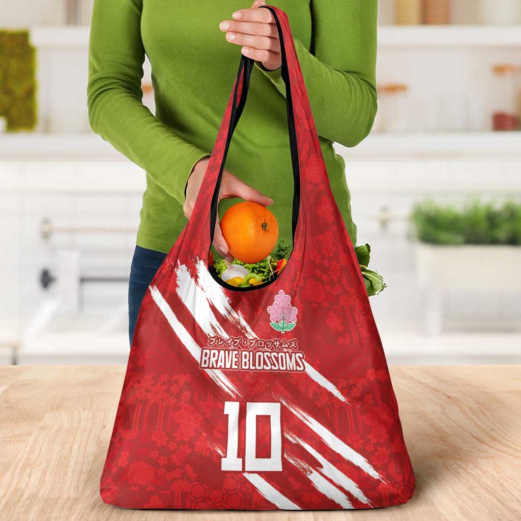 Custom Rugby Japan Grocery Bag The Champion Brave Blossoms Red Color - Wonder Print Shop