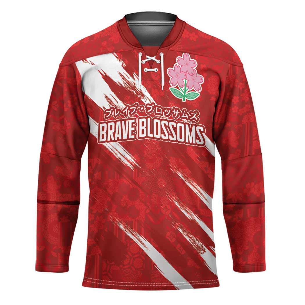 Custom Rugby Japan Hockey Jersey The Champion Brave Blossoms Red Color - Wonder Print Shop