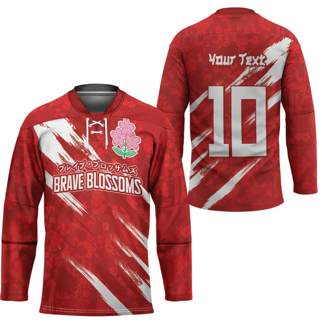 Custom Rugby Japan Hockey Jersey The Champion Brave Blossoms Red Color - Wonder Print Shop