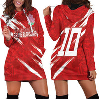 Custom Rugby Japan Hoodie Dress The Champion Brave Blossoms Red Color - Wonder Print Shop
