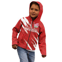 Custom Rugby Japan Kid Hoodie The Champion Brave Blossoms Red Color - Wonder Print Shop