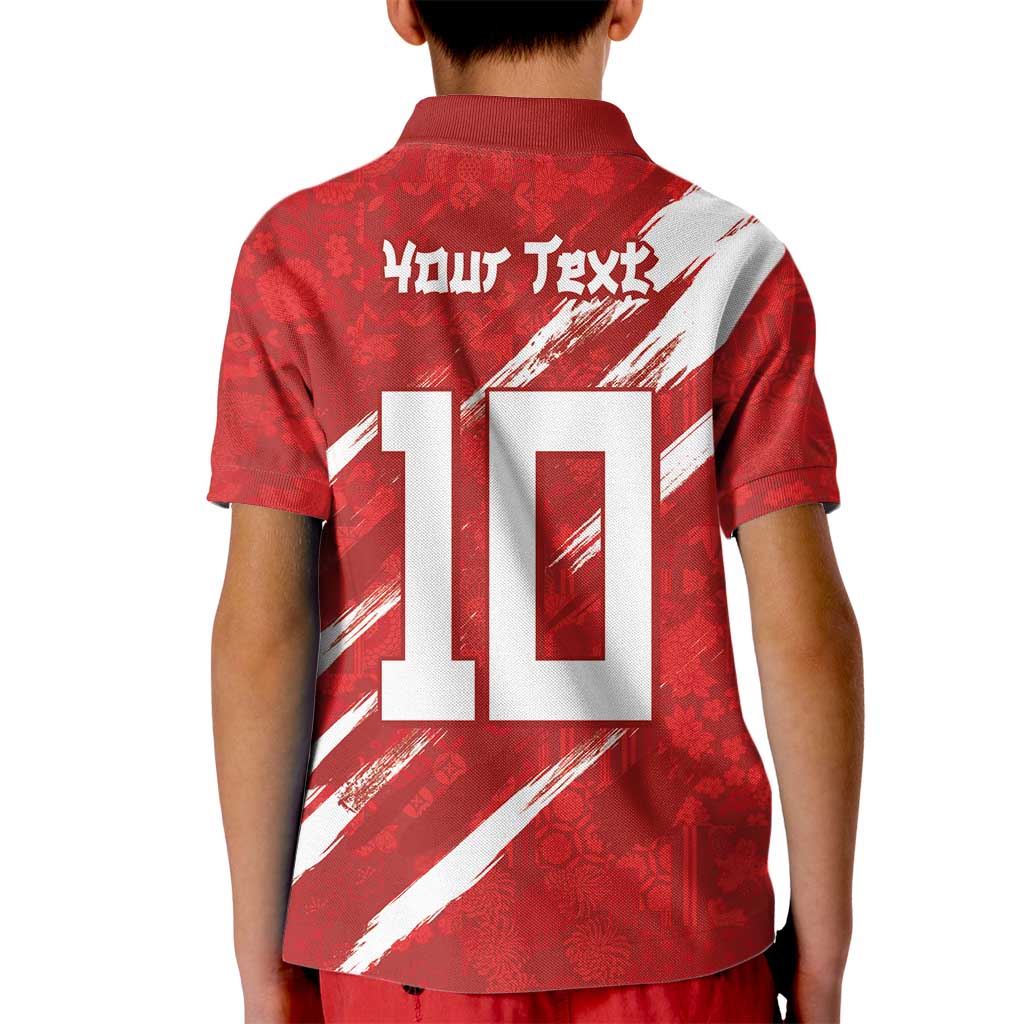 Custom Rugby Japan Kid Polo Shirt The Champion Brave Blossoms Red Color - Wonder Print Shop