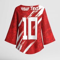 Custom Rugby Japan Kimono Sleeve Blouse The Champion Brave Blossoms Red Color - Wonder Print Shop