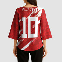 Custom Rugby Japan Kimono Sleeve Blouse The Champion Brave Blossoms Red Color - Wonder Print Shop