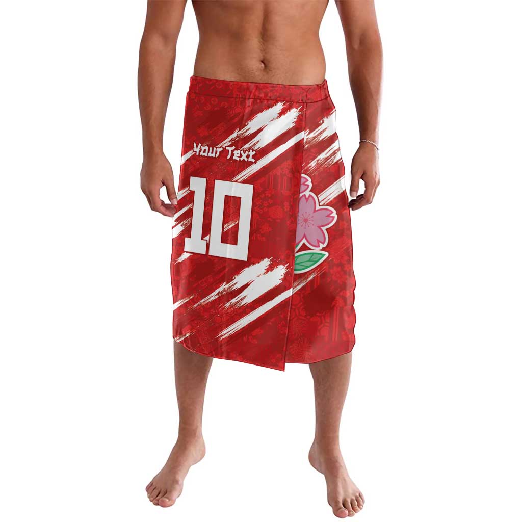 Custom Rugby Japan Lavalava The Champion Brave Blossoms Red Color - Wonder Print Shop