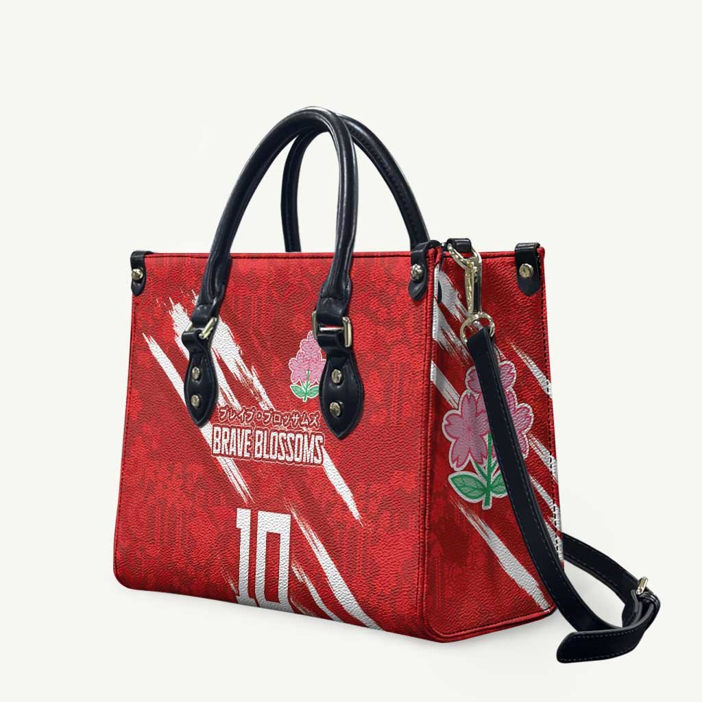 Custom Rugby Japan Leather Bag The Champion Brave Blossoms Red Color - Wonder Print Shop