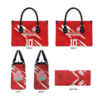Custom Rugby Japan Leather Bag The Champion Brave Blossoms Red Color - Wonder Print Shop
