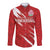 Custom Rugby Japan Long Sleeve Button Shirt The Champion Brave Blossoms Red Color - Wonder Print Shop