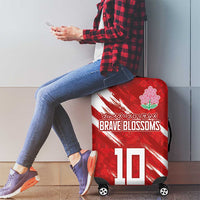 Custom Rugby Japan Luggage Cover The Champion Brave Blossoms Red Color - Wonder Print Shop