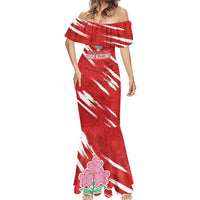 Custom Rugby Japan Mermaid Dress The Champion Brave Blossoms Red Color - Wonder Print Shop