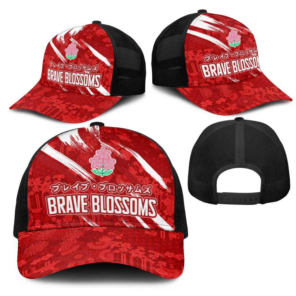 Rugby Japan Mesh Trucker Cap The Champion Brave Blossoms Red Color - Wonder Print Shop