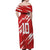 Custom Rugby Japan Off Shoulder Maxi Dress The Champion Brave Blossoms Red Color - Wonder Print Shop