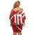 Custom Rugby Japan Off Shoulder Short Dress The Champion Brave Blossoms Red Color - Wonder Print Shop
