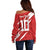 Custom Rugby Japan Off Shoulder Sweater The Champion Brave Blossoms Red Color - Wonder Print Shop