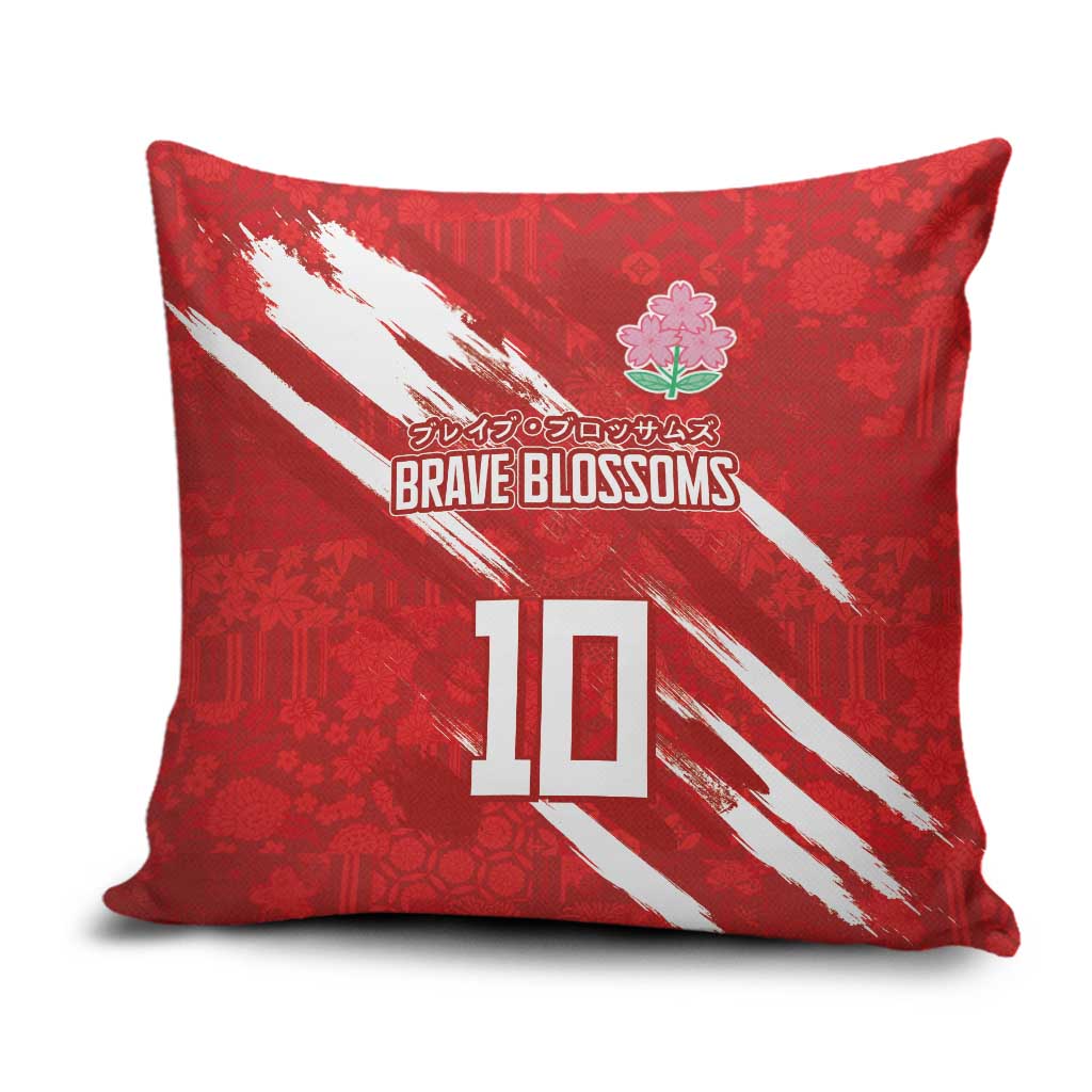 Custom Rugby Japan Pillow Cover The Champion Brave Blossoms Red Color - Wonder Print Shop