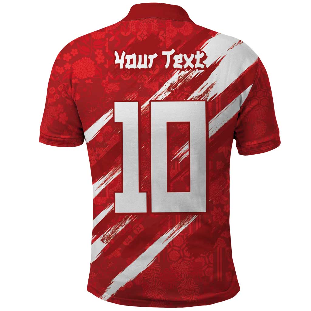 Custom Rugby Japan Polo Shirt The Champion Brave Blossoms Red Color - Wonder Print Shop