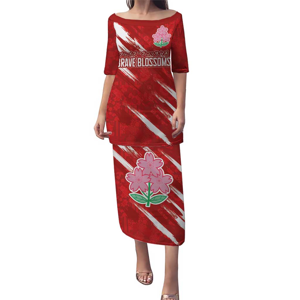 Custom Rugby Japan Puletasi The Champion Brave Blossoms Red Color - Wonder Print Shop