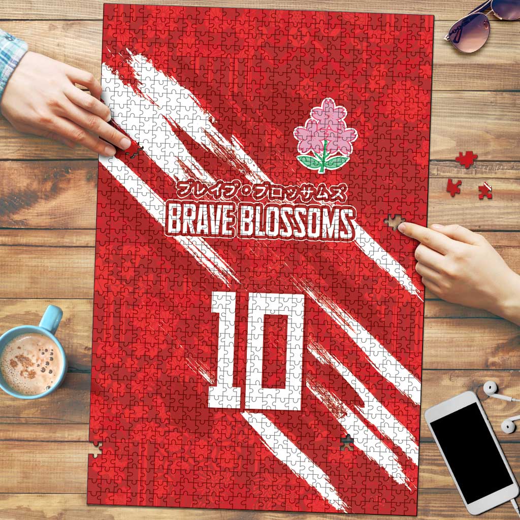 Custom Rugby Japan Puzzle The Champion Brave Blossoms Red Color - Wonder Print Shop