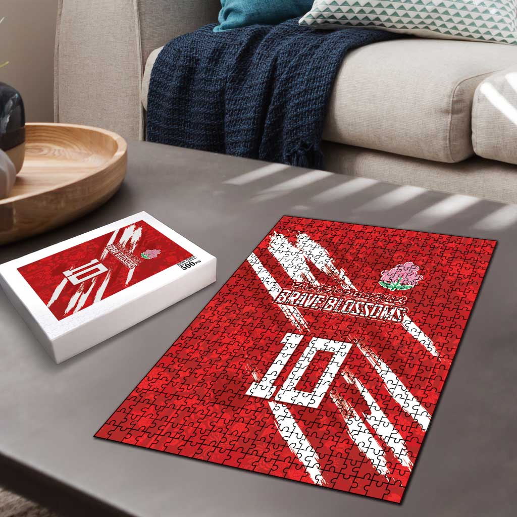 Custom Rugby Japan Puzzle The Champion Brave Blossoms Red Color - Wonder Print Shop