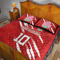 Custom Rugby Japan Quilt Bed Set The Champion Brave Blossoms Red Color - Wonder Print Shop