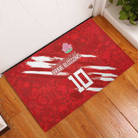 Custom Rugby Japan Rubber Doormat The Champion Brave Blossoms Red Color - Wonder Print Shop