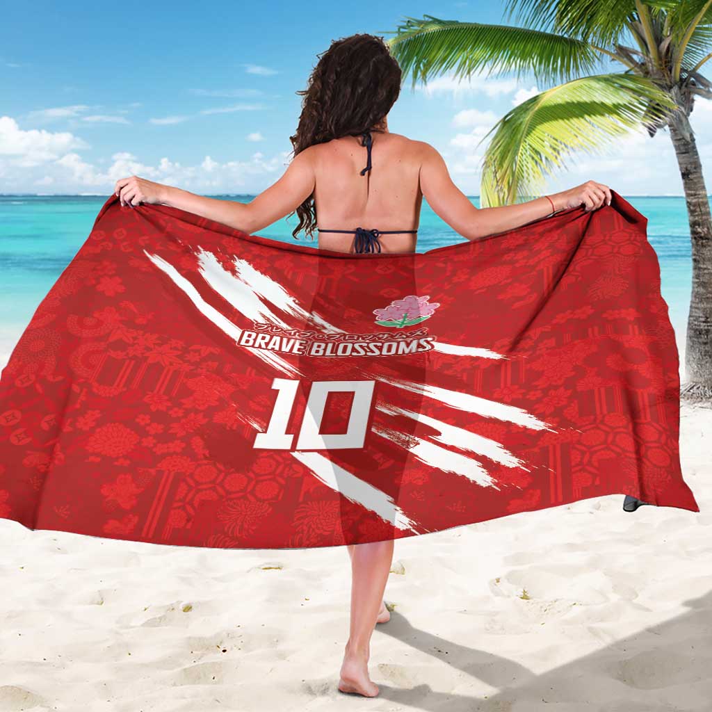 Custom Rugby Japan Sarong The Champion Brave Blossoms Red Color - Wonder Print Shop