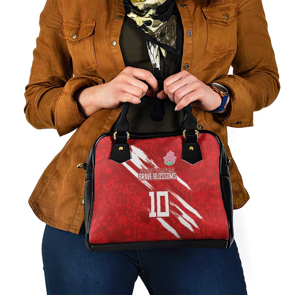 Custom Rugby Japan Shoulder Handbag The Champion Brave Blossoms Red Color - Wonder Print Shop