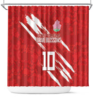 Custom Rugby Japan Shower Curtain The Champion Brave Blossoms Red Color - Wonder Print Shop