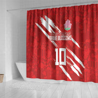 Custom Rugby Japan Shower Curtain The Champion Brave Blossoms Red Color - Wonder Print Shop