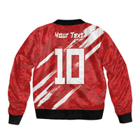 Custom Rugby Japan Sleeve Zip Bomber Jacket The Champion Brave Blossoms Red Color - Wonder Print Shop