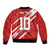 Custom Rugby Japan Sleeve Zip Bomber Jacket The Champion Brave Blossoms Red Color - Wonder Print Shop