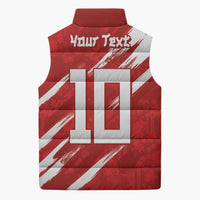 Custom Rugby Japan Sleeveless Puffer Jacket The Champion Brave Blossoms Red Color - Wonder Print Shop