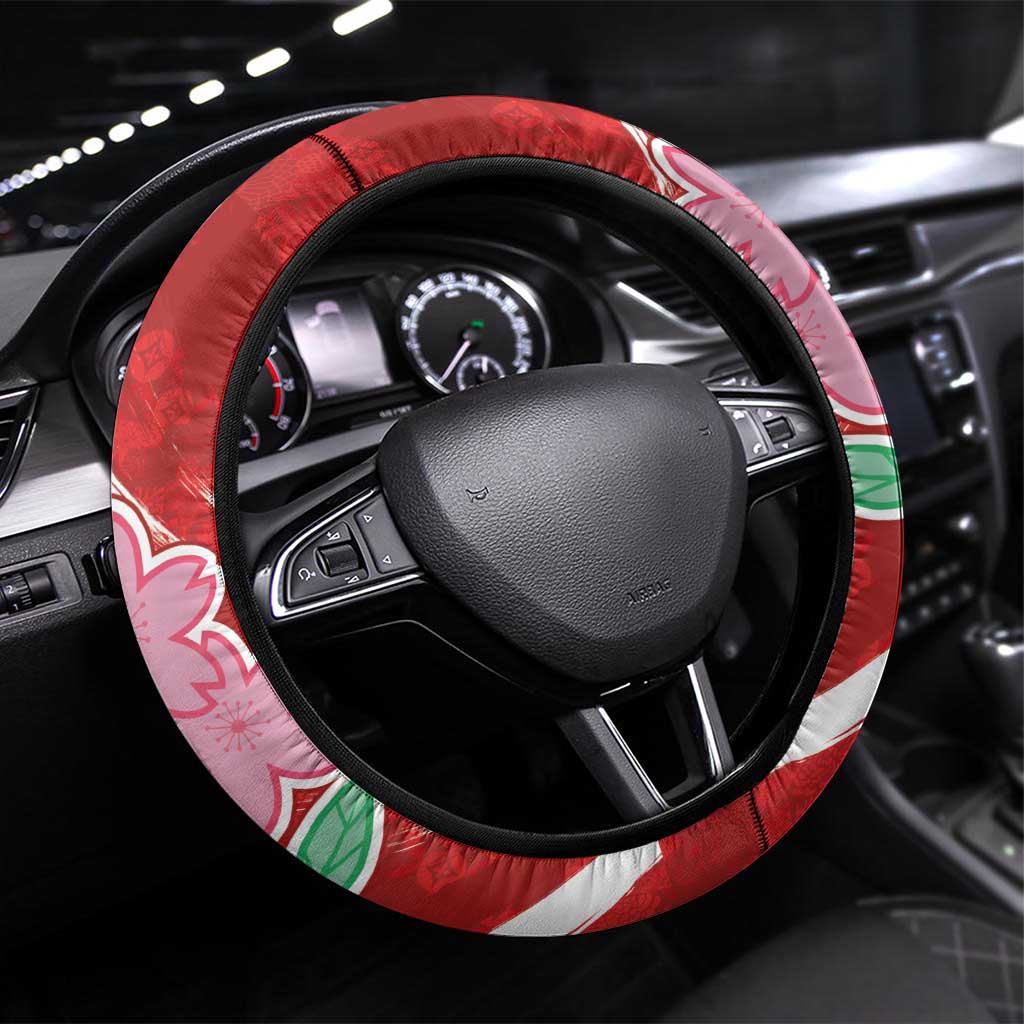 Rugby Japan Steering Wheel Cover The Champion Brave Blossoms Red Color - Wonder Print Shop