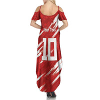 Custom Rugby Japan Summer Maxi Dress The Champion Brave Blossoms Red Color - Wonder Print Shop