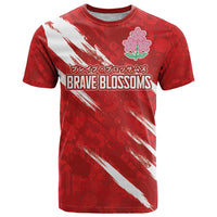 Custom Rugby Japan T Shirt The Champion Brave Blossoms Red Color - Wonder Print Shop