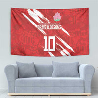 Custom Rugby Japan Tapestry The Champion Brave Blossoms Red Color - Wonder Print Shop