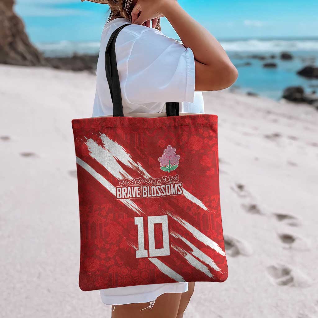 Custom Rugby Japan Tote Bag The Champion Brave Blossoms Red Color - Wonder Print Shop